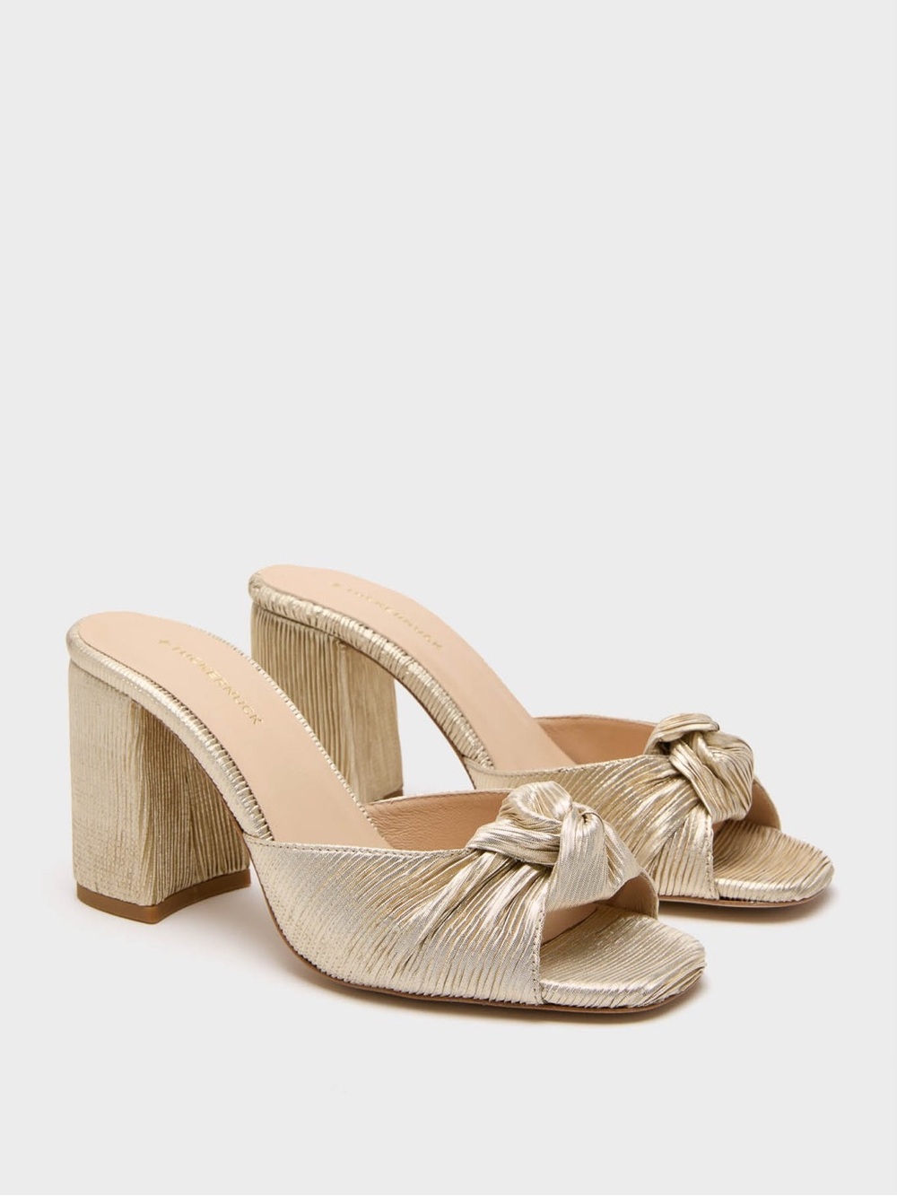 Tuckernuck Champagne Pleated Blake Heels Size 8 New In Box